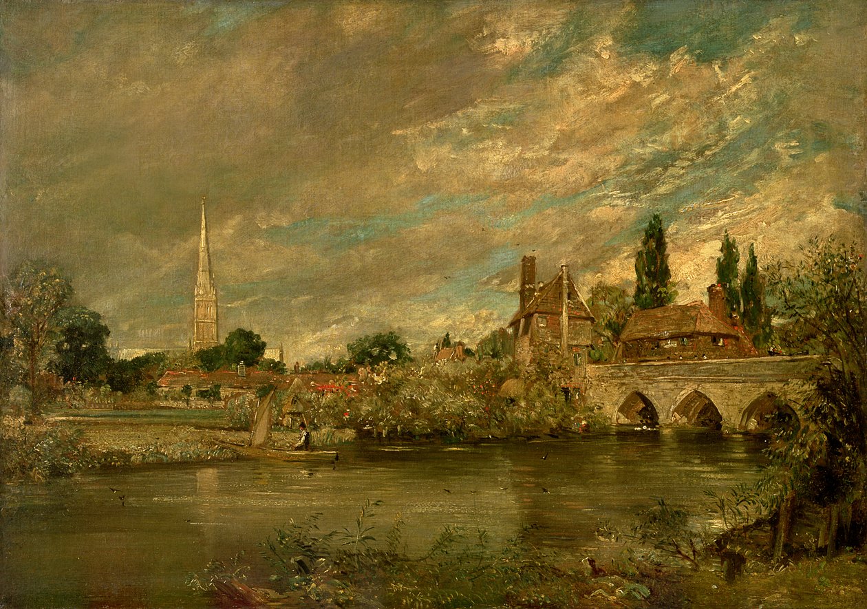 جسر هارنهام وكاتدرائية ساليسبري ، c.1820 بواسطة جون كونستابل