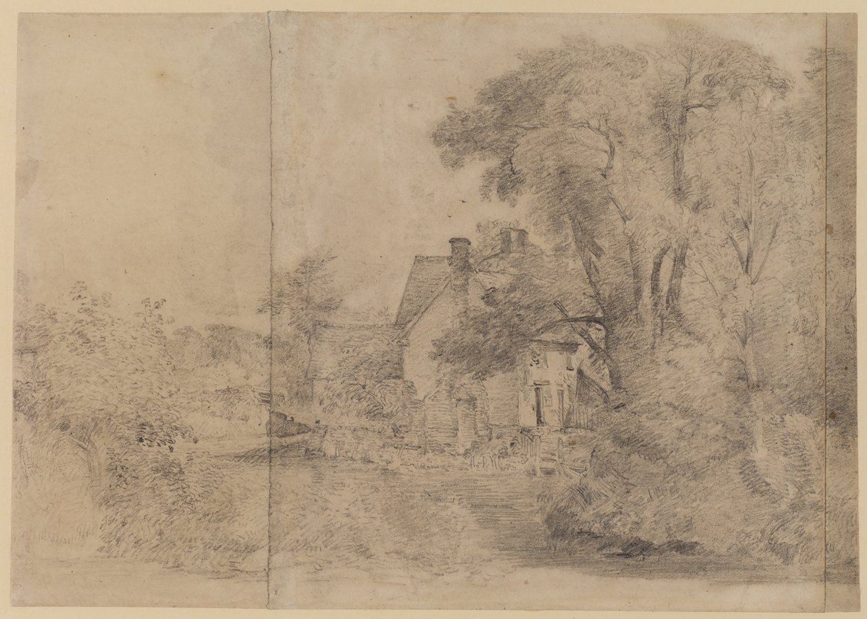 ويلي لوتس هاوس ، شرق بيرغولت ، c.1820 (طباشير أسود على ورق) بواسطة جون كونستابل