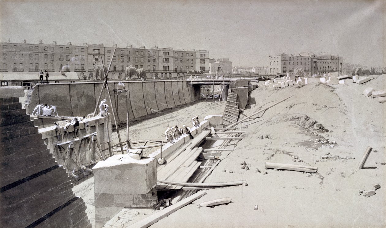جسر هامبستيد رود ، من جانب كامدن ، 11 أغسطس 1836 (قلم وحبر وغسل على ورق) بواسطة جون كوك بورن