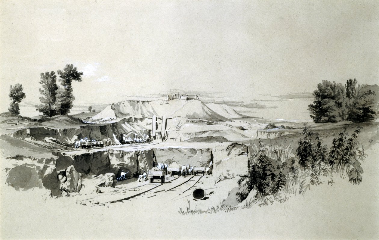 نفق Linslade ، 23 يونيو 1837 (قلم وحبر وغسل على ورق) بواسطة جون كوك بورن