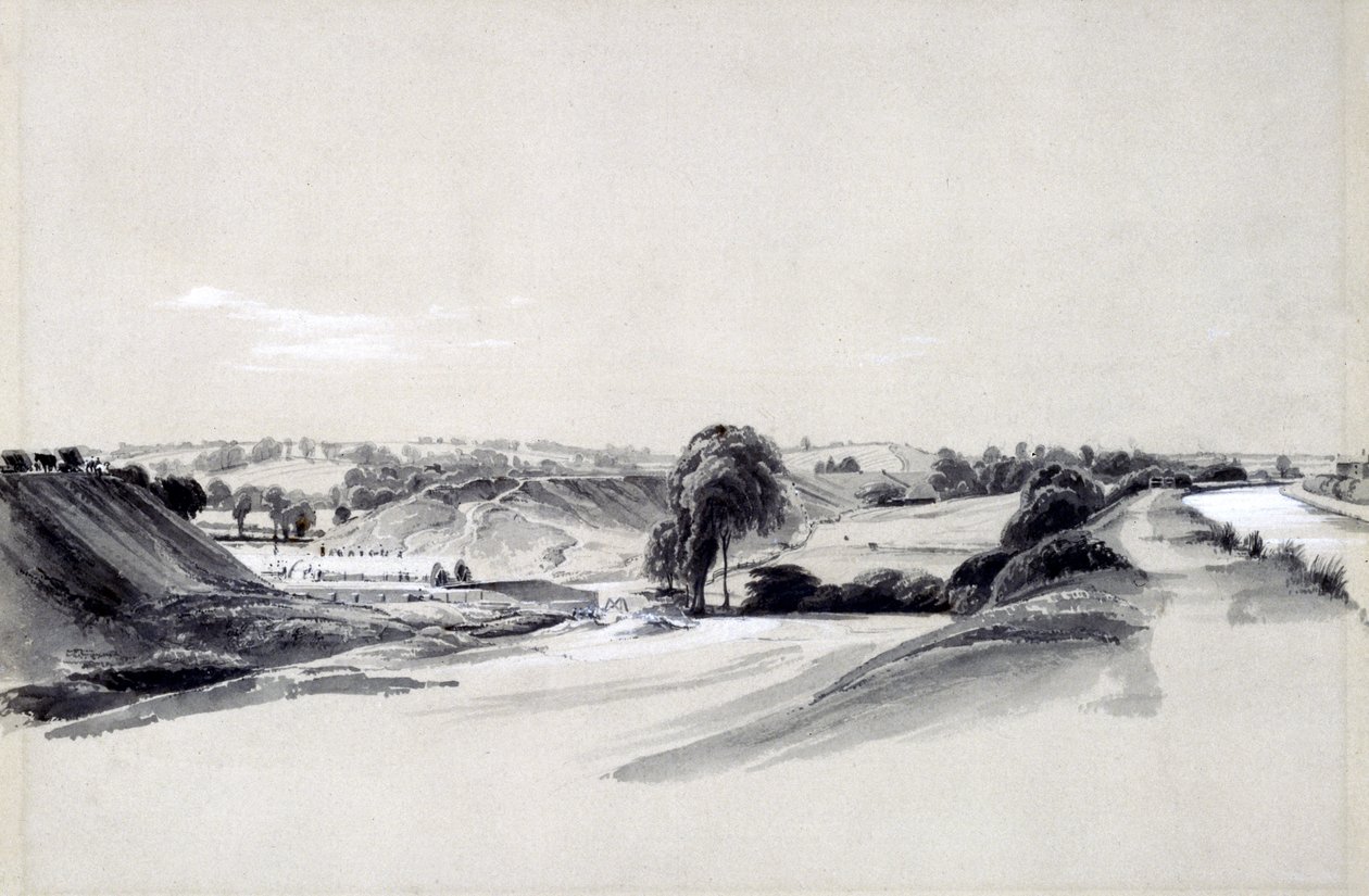 صنع وجسر ، Bugbrooke ، 10 يوليو 1837 (قلم وحبر وغسل على ورق) بواسطة جون كوك بورن