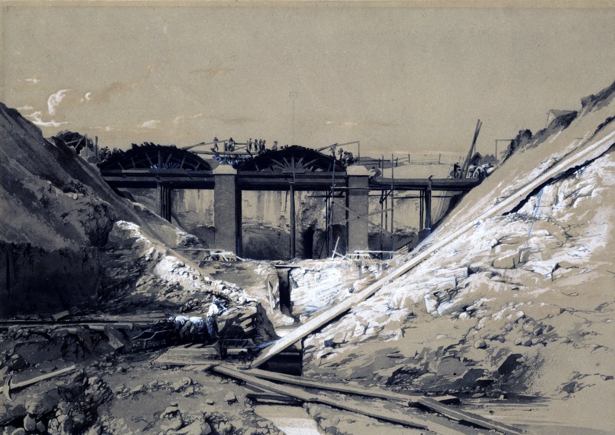 Tring Cutting ، هيرتفوردشاير ، 1838 (قلم وحبر وغسل على ورق) بواسطة جون كوك بورن