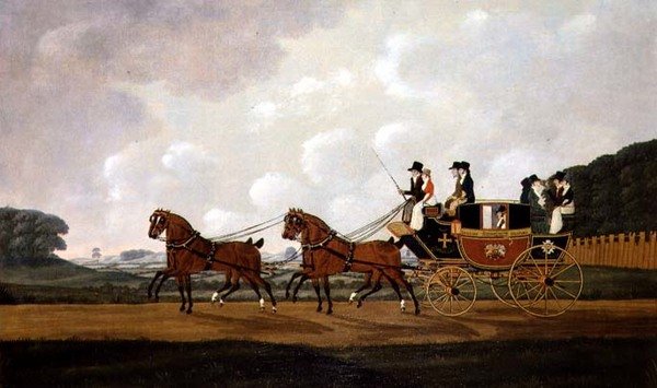 السادة ريتشارد كوستار وكريستوفر إبيرسون من Ludlow إلى Worcester Mail Coach on the Road بواسطة جون كوردري