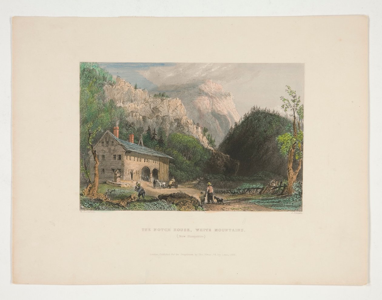 The Notch House ، White Mountains ، New Hampshire ، رسم توضيحي لـ Nathaniel Parker Willis بواسطة جون كوزن
