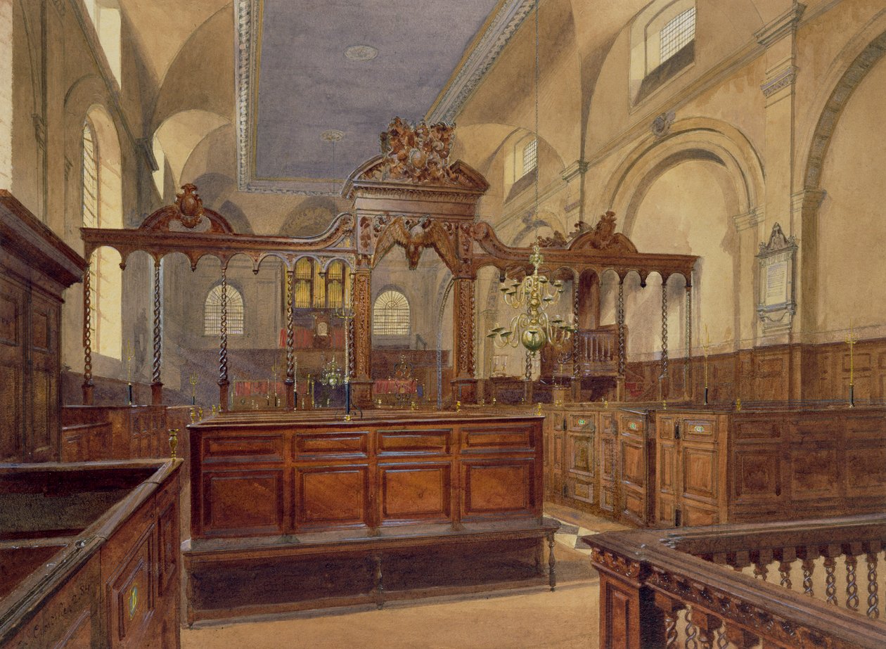 All Hallows The Great ، شارع التايمز ، من الداخل ، 1884 بواسطة جون كروثر
