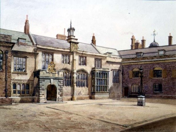 تشارترهاوس: The Sutton's Pensioner's Hall ، مايو 1885 (ألوان مائية) بواسطة جون كروثر