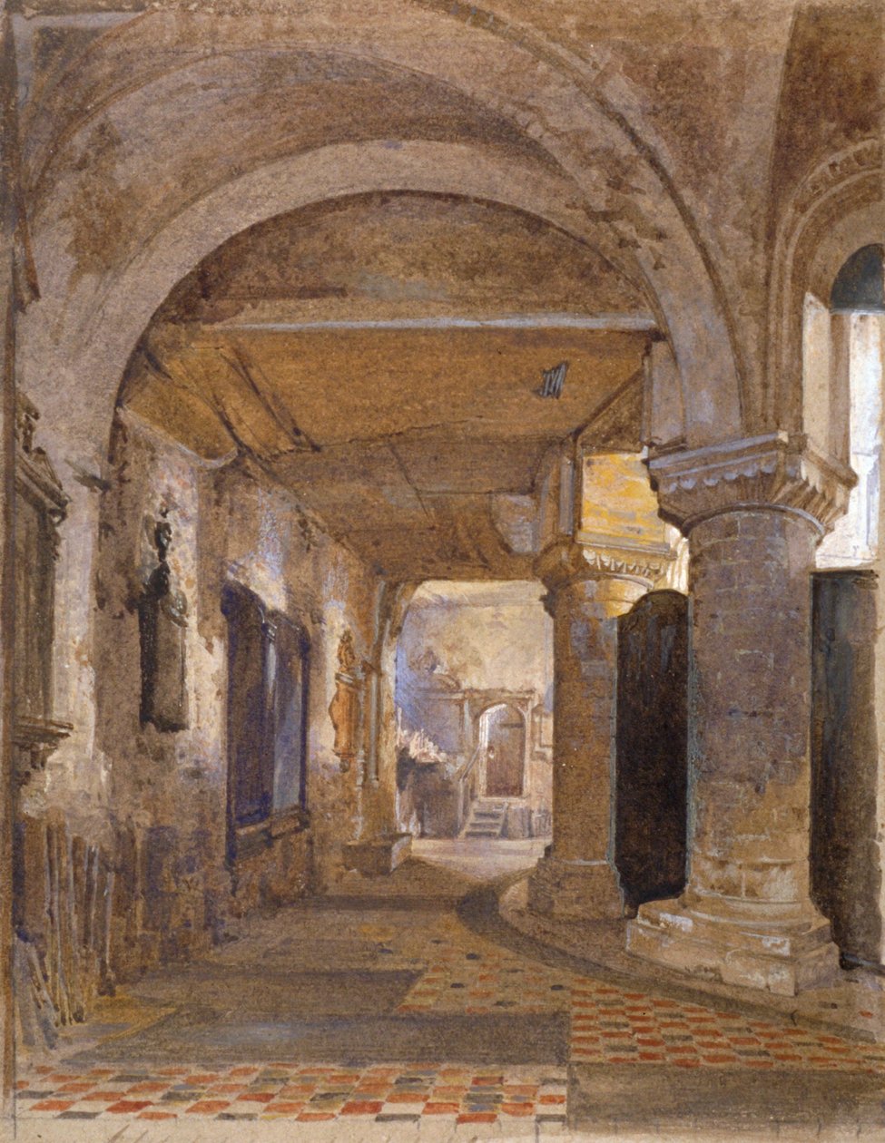 الجزء الداخلي من دير سانت بارثولوميو ، سميثفيلد ، مدينة لندن ، c1880 بواسطة جون كروثر