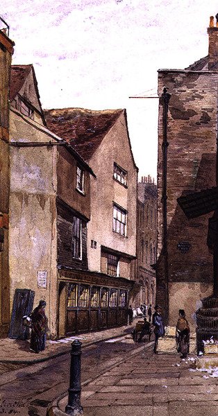 King Street: بالقرب من Aldgate ، مارس 1884 (ألوان مائية) بواسطة جون كروثر