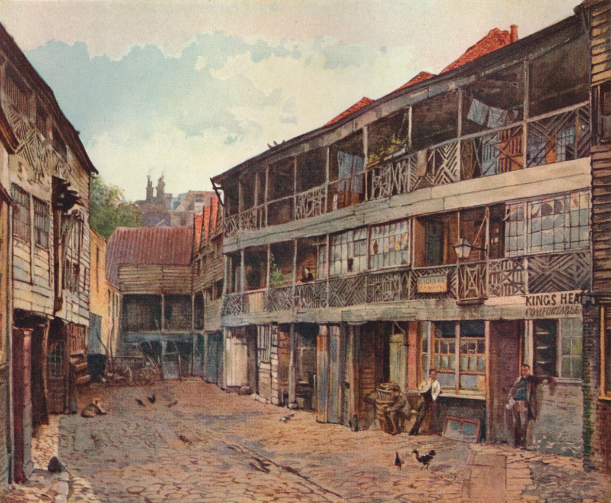 Kings Head Inn and Kings Head Inn Yard ، شارع بورو هاي ، ساوثوارك ، لندن ، 1879 بواسطة جون كروثر