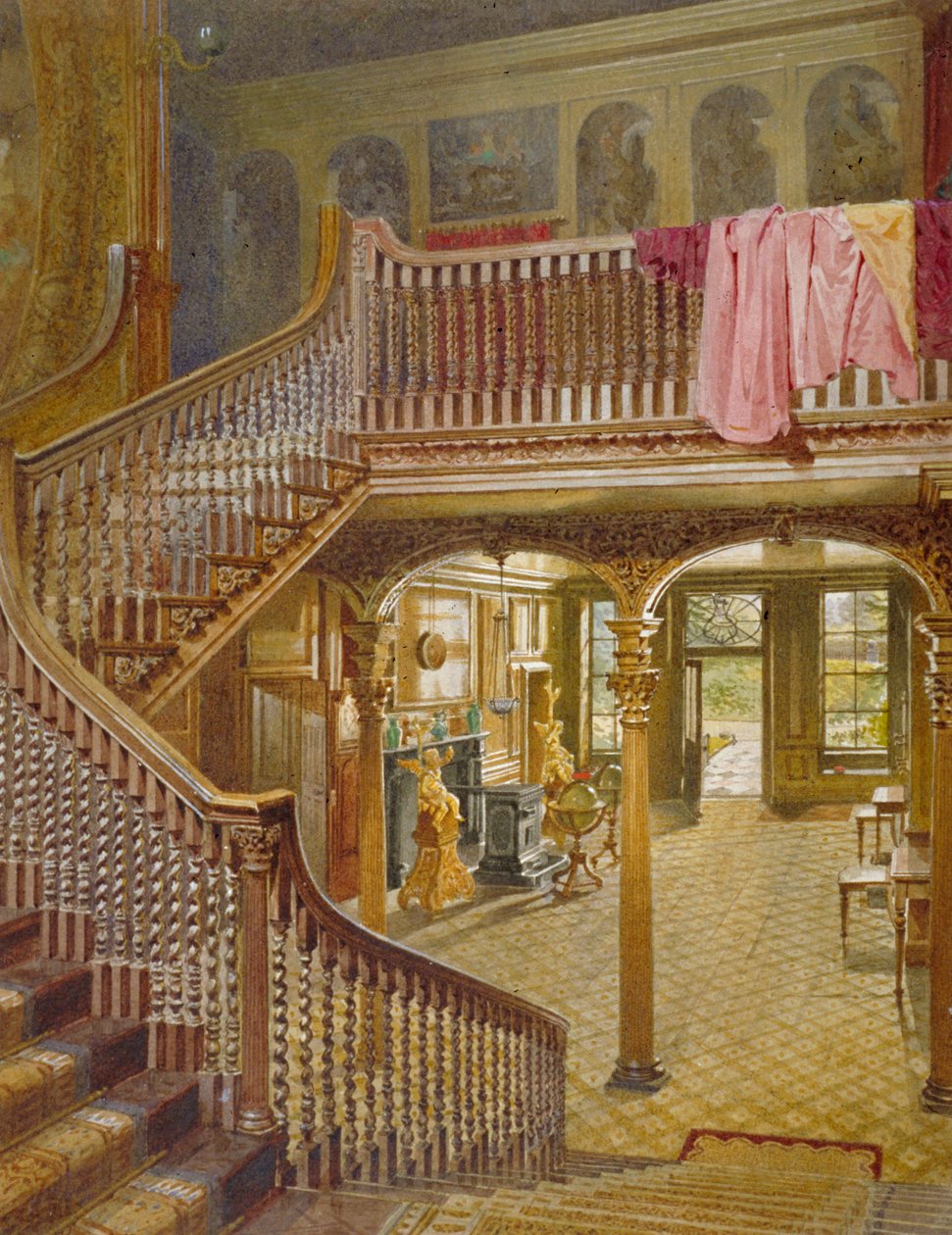 Staircase at Wandsworth Manor House، St John's Hill، Wandsworth، London، 1887 بواسطة جون كروثر
