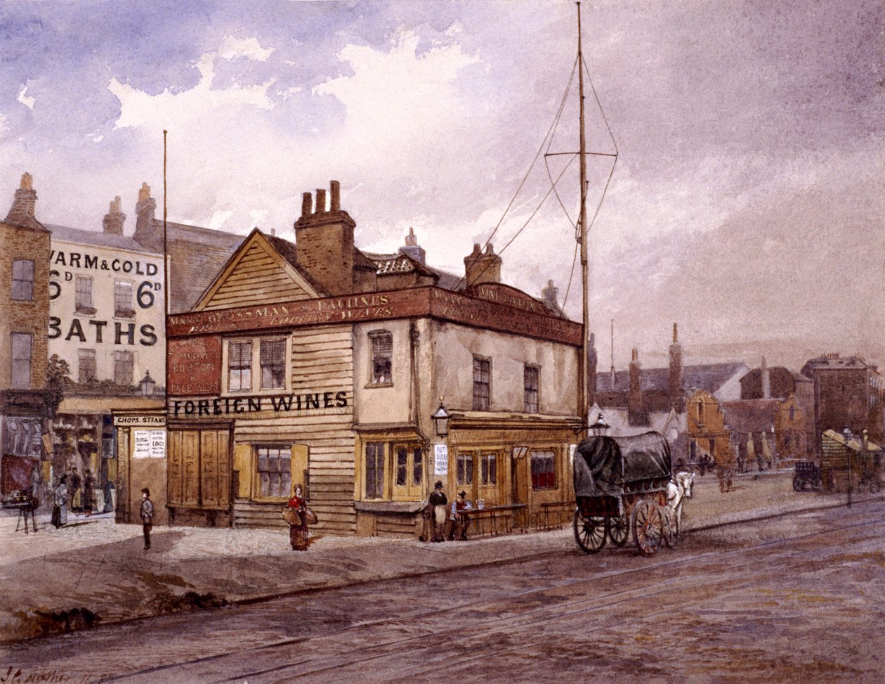 Vine Tavern، Mile End Road، Stepney، London، c1883 بواسطة جون كروثر