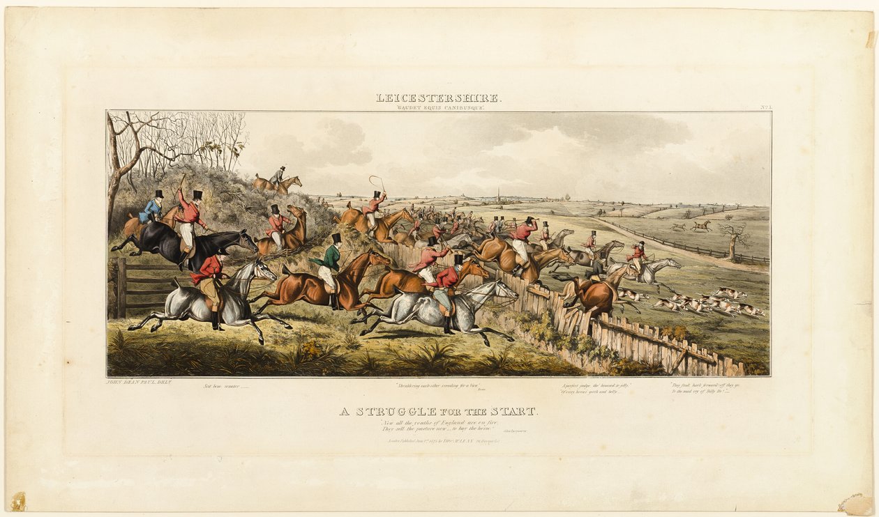 صراع من أجل البداية ، اللوحة الأولى من Leicestershire Hunt بواسطة جون دين بول