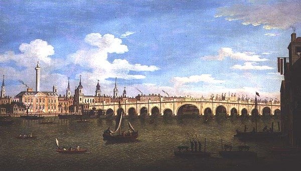 جسر لندن ، حوالي 1820 بواسطة جون دين بول