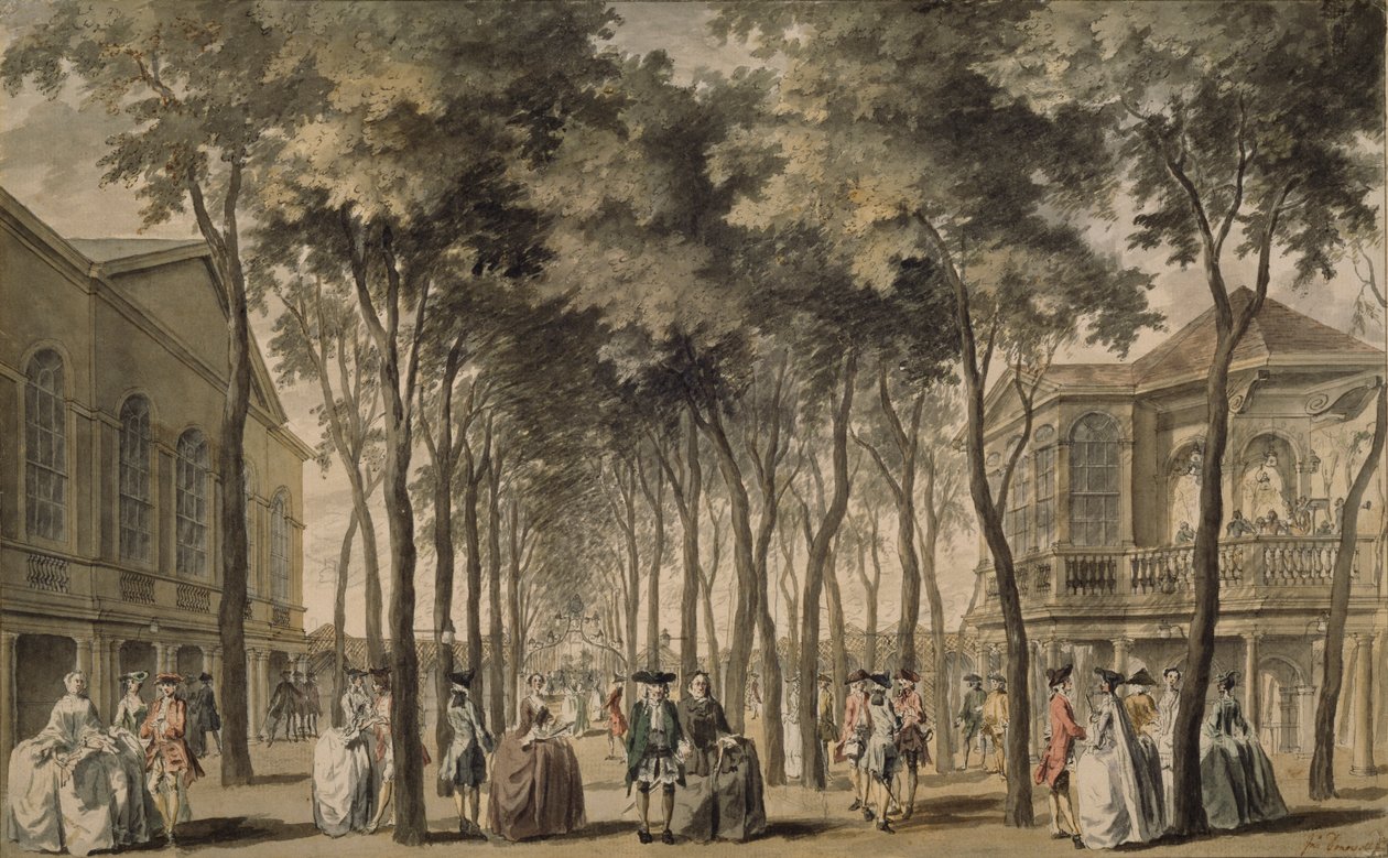منظر من جراند ووك ، حدائق مارليبون ، 1778-86 بواسطة جون دونويل