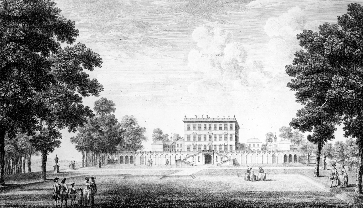 واجهة الحديقة في Cliveden House في مقاطعة باكس ، 1753 بواسطة جون دونويل