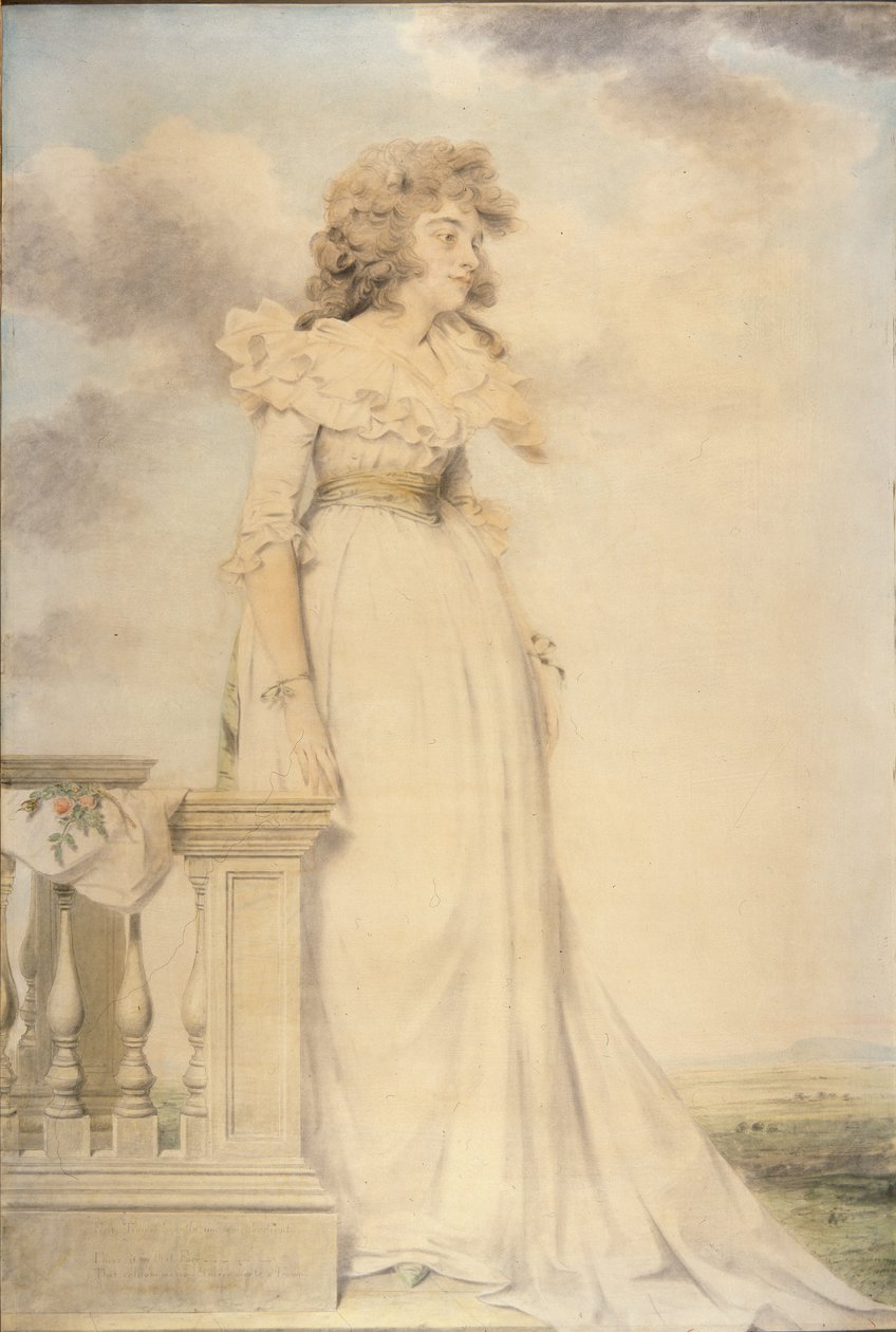 Portrait of Georgiana, Duchess of Devonshire (watercolor & pencil on paper) بواسطة جون داونمان