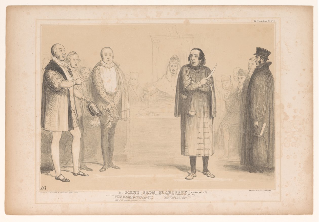 Spotprent التقى Disraeli als Shylock مشهد من Shakspere (Compressed!) (العنوان على الكائن) HB Sketches (عنوان السلسلة على الكائن) بواسطة جون دويل