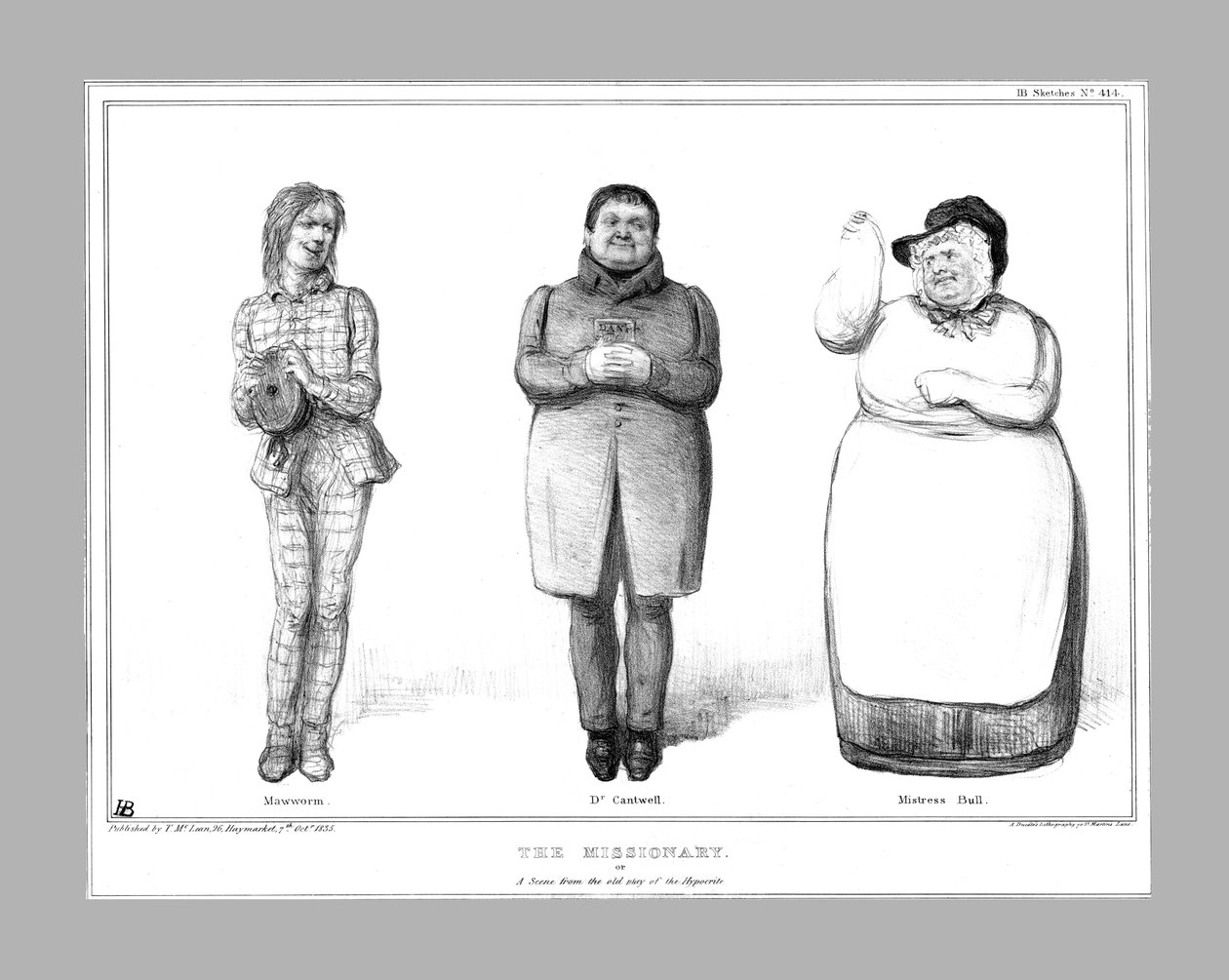 المبشر. أو مشهد من مسرحية المنافق القديمة عام 1835. بواسطة جون دويل