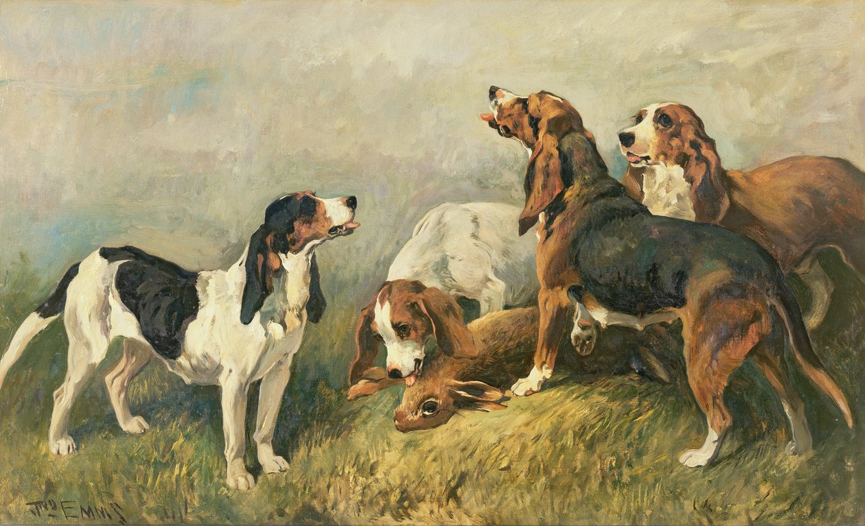 كلاب الصيد مع الأرنب بواسطة جون إيمز