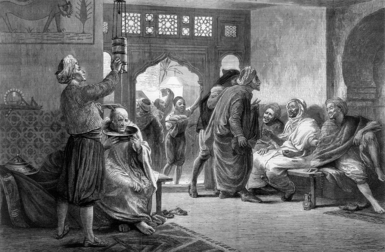 محل حلاقة في تونس ، 1875. بواسطة جون إيفان هودجسون