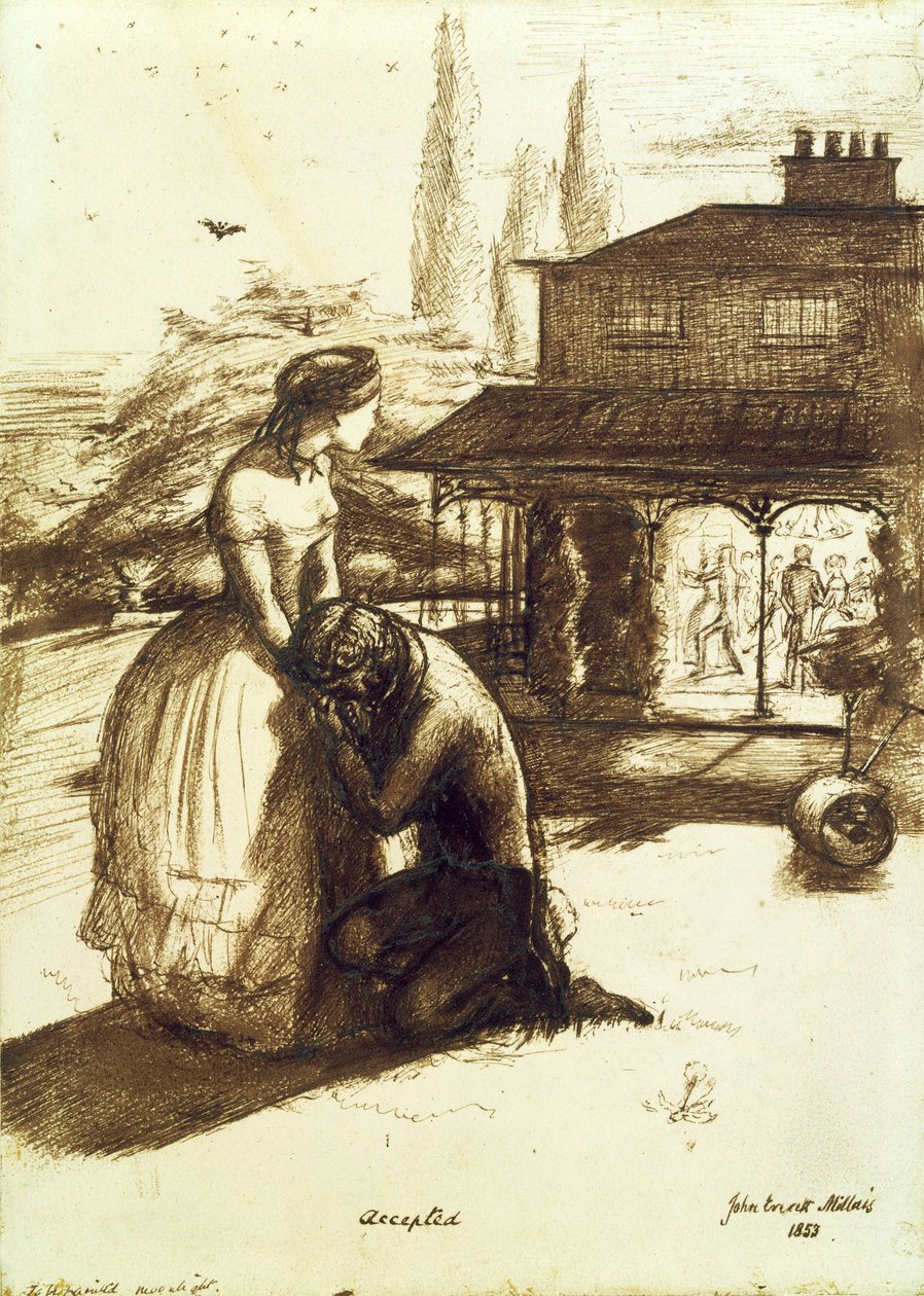 مقبول ، 1853 (قلم حبر بني على الورق) بواسطة جون ايفرت ميليس
