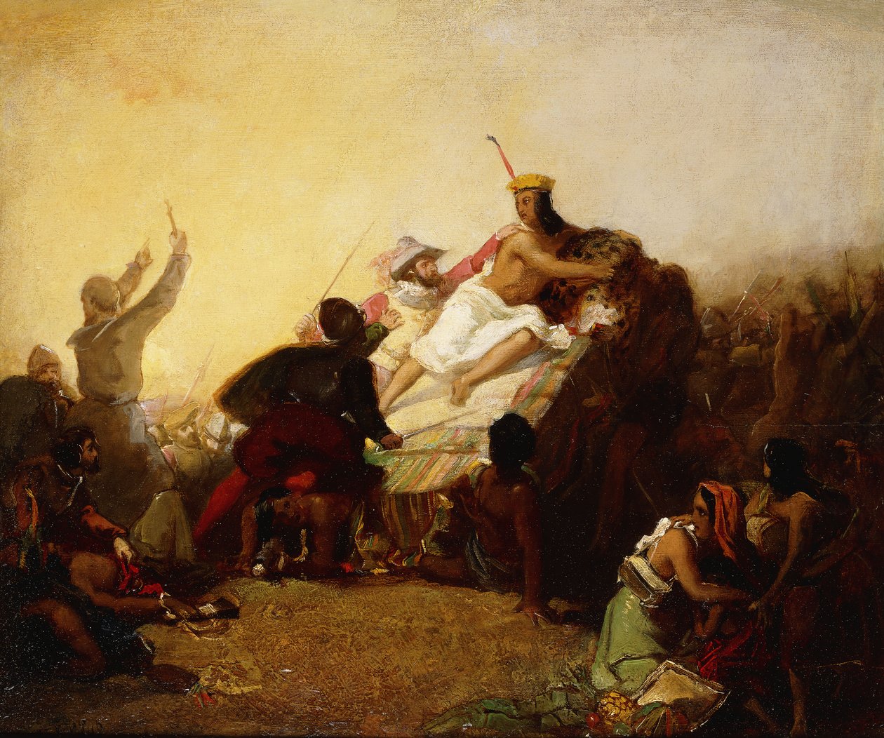 Pizarro الاستيلاء على الإنكا في بيرو ، 1846 بواسطة جون ايفرت ميليس