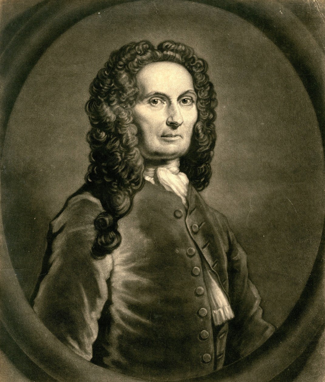 صورة لعالم الرياضيات الفرنسي أبراهام دي موفر 1667-1754 ، 1736 بواسطة جون فابر