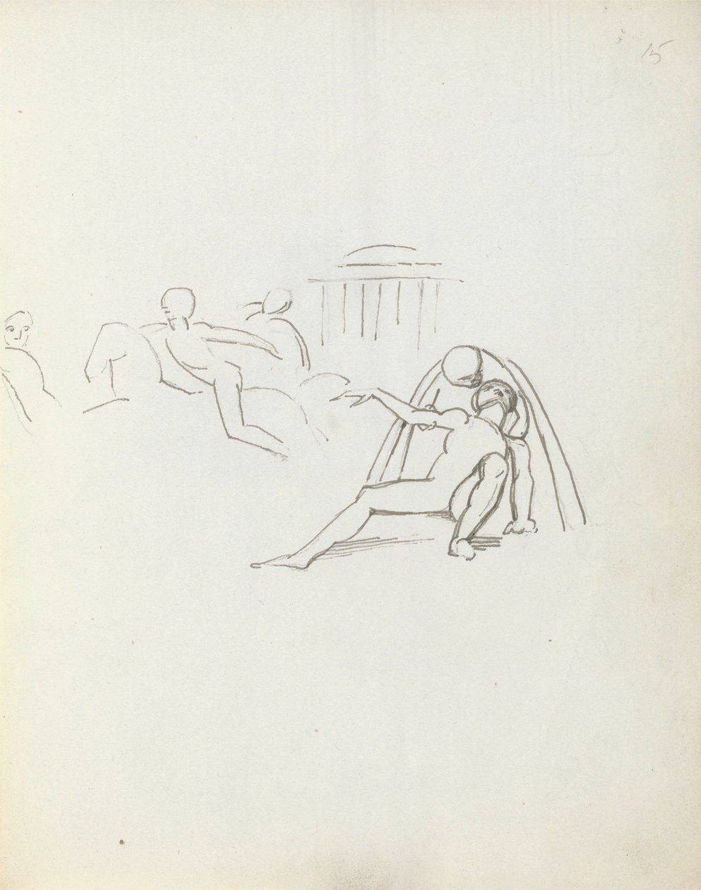 John Philip Kemble as Hamlet، 1783 (قلم وحبر وغسل على ورق) بواسطة جون فلاكسمان