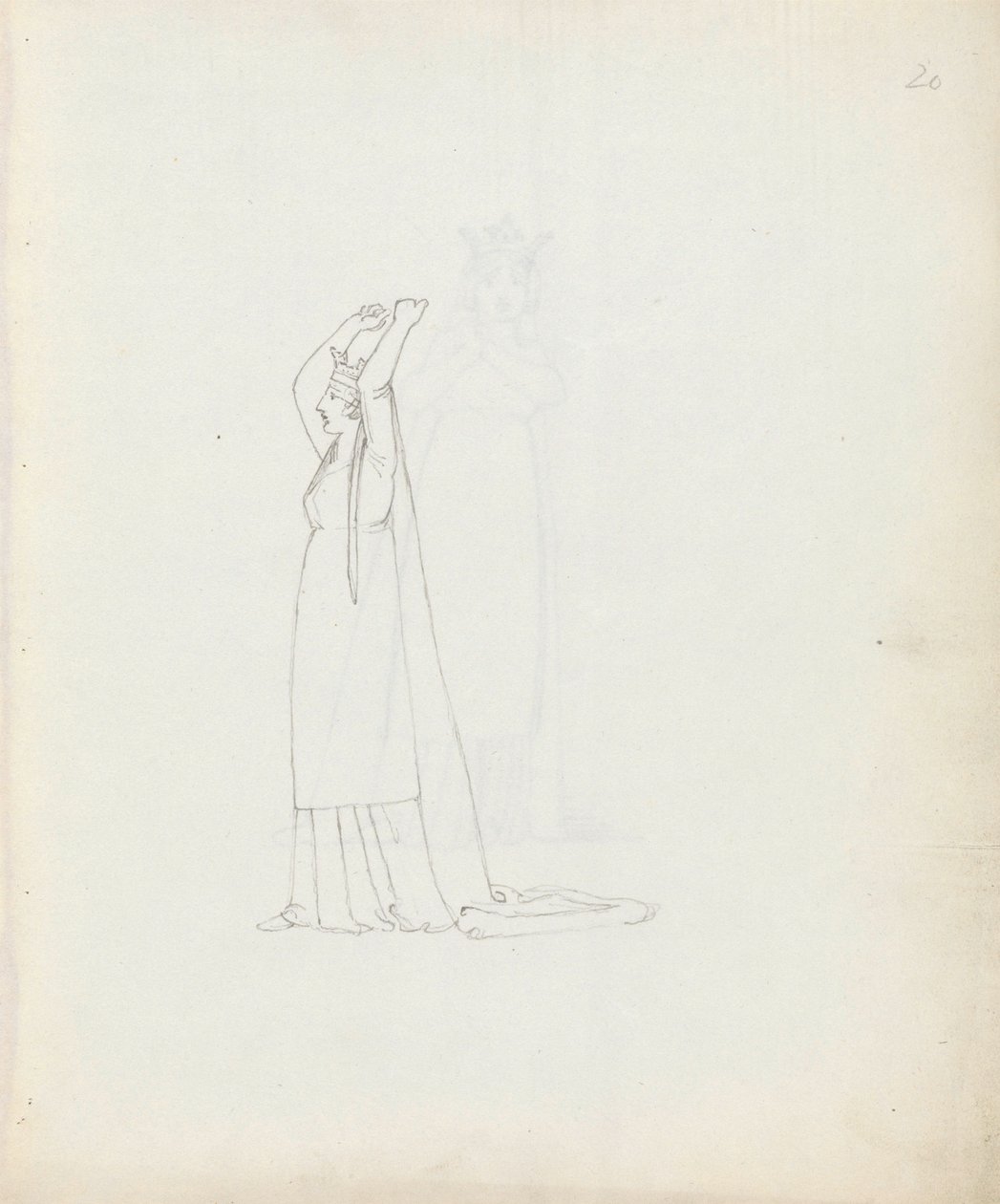 السيدة Siddons as Constance، 1783 (قلم وحبر وغسل على ورق) بواسطة جون فلاكسمان