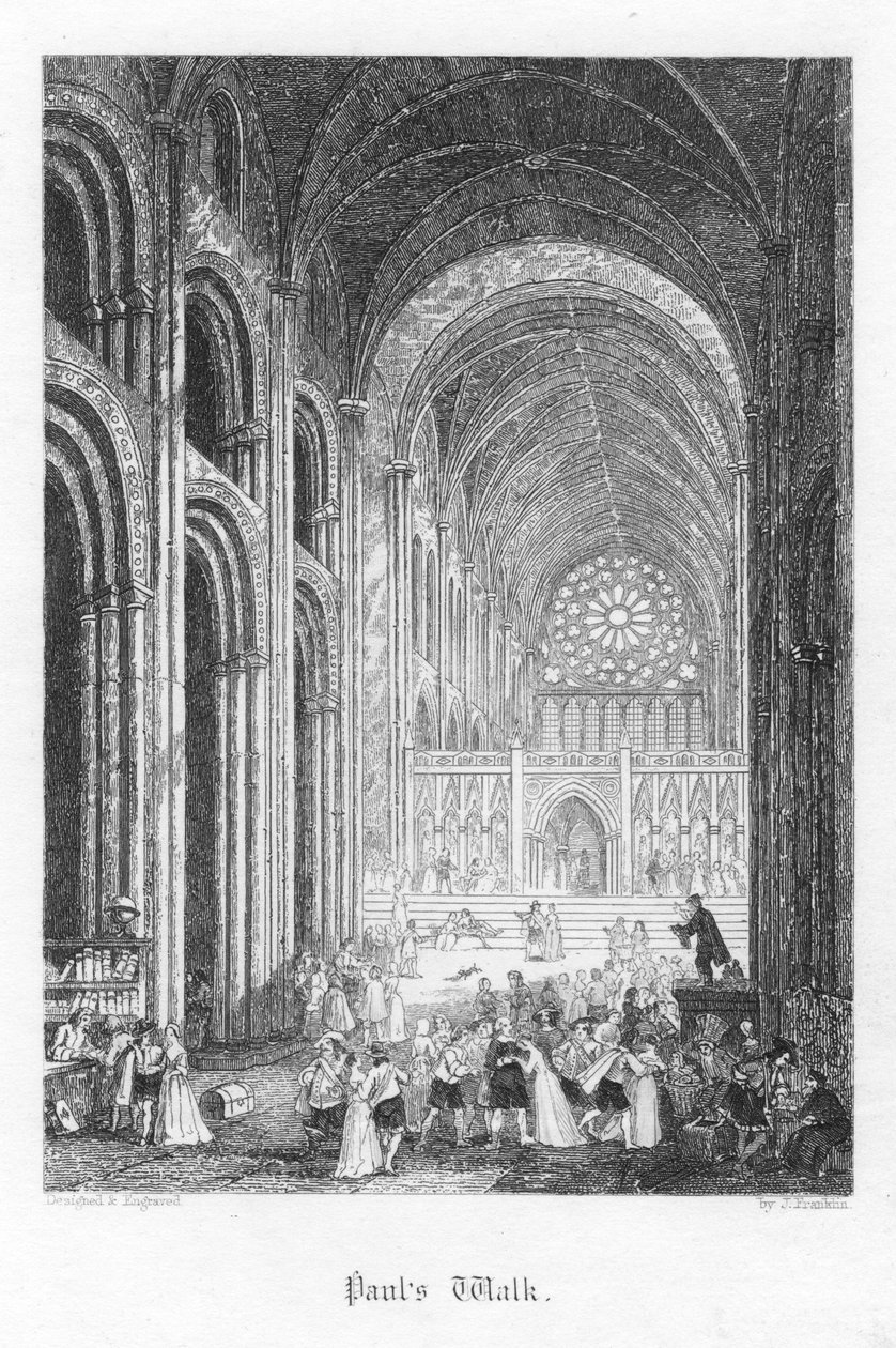 مشهد من Old St Pauls بقلم ويليام هاريسون أينسورث ، 1855 بواسطة جون فرانكلين