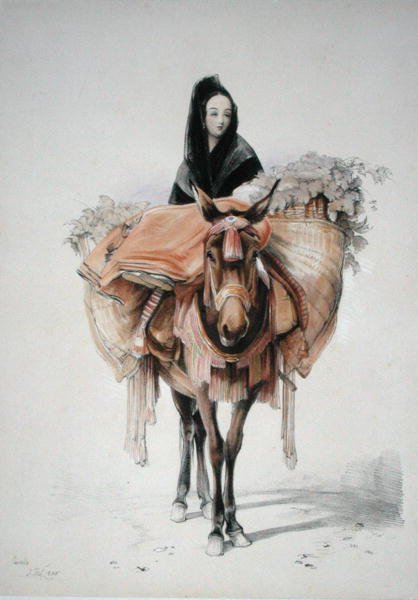 إشبيلية 1835 ، من "اسكتشات إسبانيا" ، نقشها تشارلز جوزيف هولمانديل (1789-1850) ، نُشر عام 1836 (ليثو ملون) بواسطة جون فريدريك (بعد) لويس