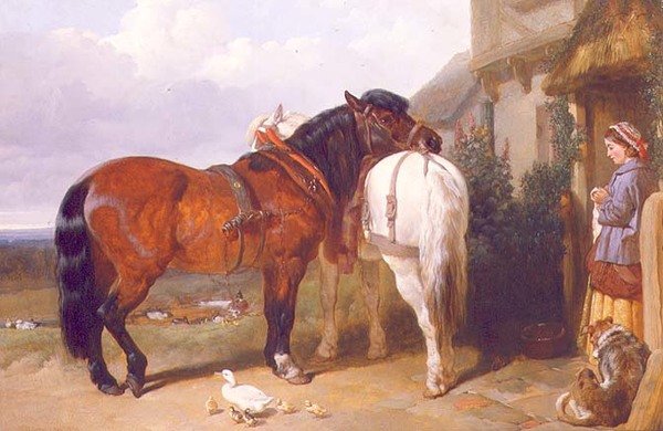 Carthorses من باب الكوخ بواسطة جون فريدريك هيرينج الأب
