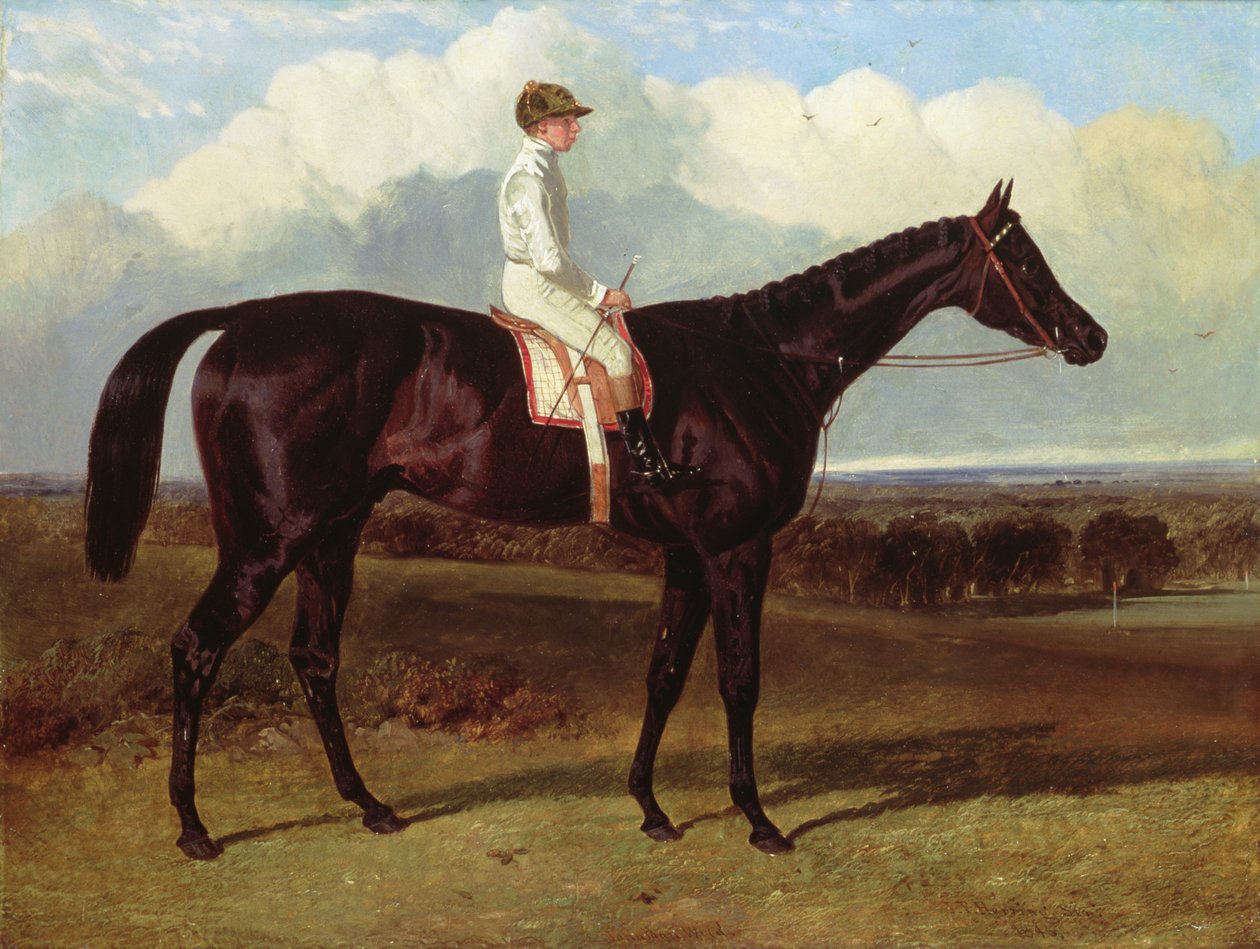 جوناثان وايلد a Dark Bay Race Horse ، في Goodwood ، T.Ryder up ، 1846 بواسطة جون فريدريك هيرينج الأب