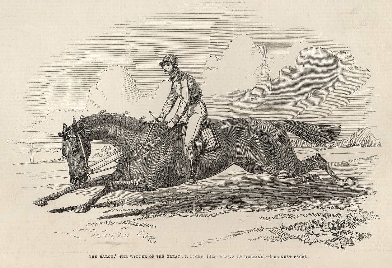 "البارون" ، الفائز بسانت ليجيه العظيم ، من "أخبار لندن المصورة" ، 27 سبتمبر 1845 بواسطة جون فريدريك هيرينج الأب