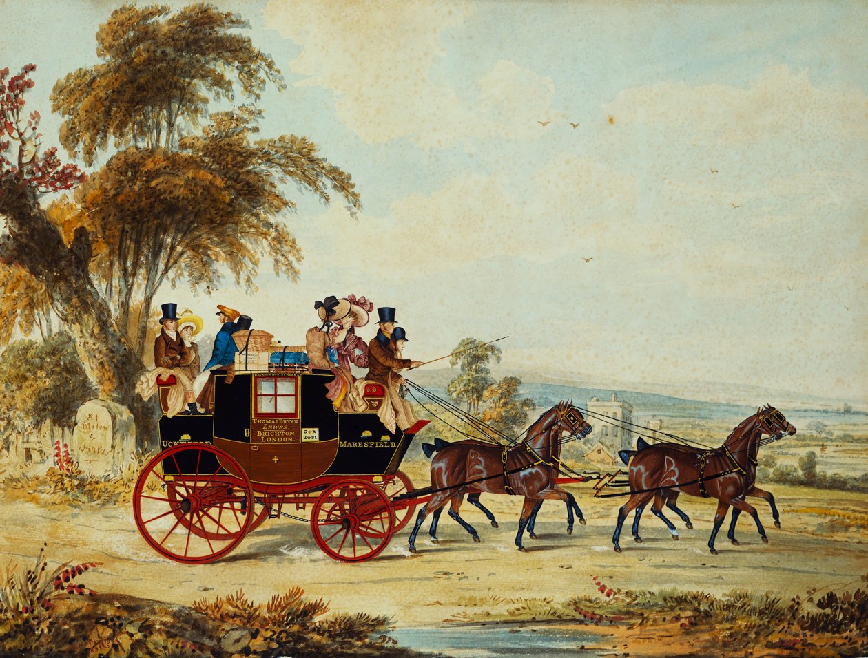 The Brighton - London Coach على الطريق المفتوح ، 1831 بواسطة جون فريدريك هيرينج الأب