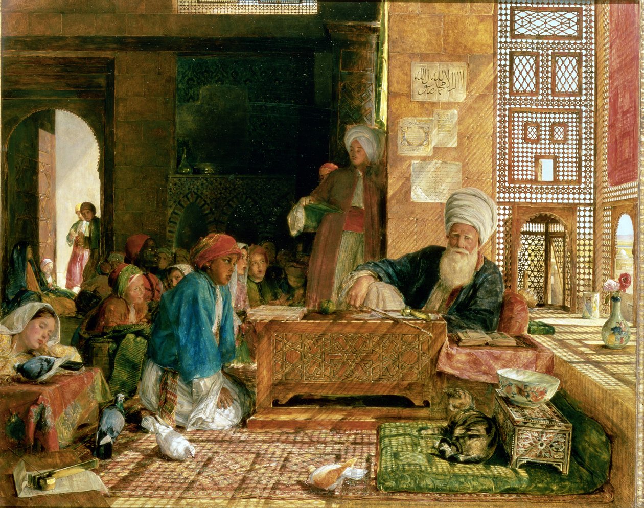 داخل إحدى المدارس ، القاهرة (انظر أيضًا 22700 und 43799) بواسطة جون فريدريك لويس