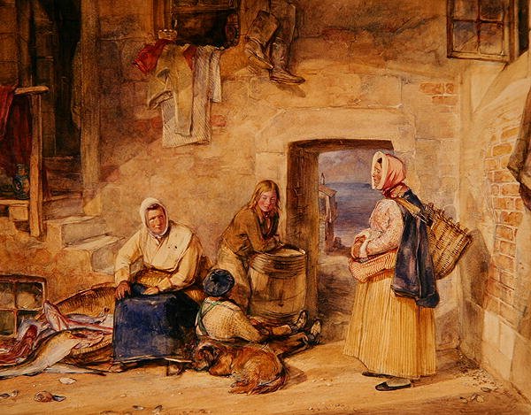 Newhaven Fisherwomen ، إدنبرة ، 1831-1832 (ألوان مائية على ورق) بواسطة جون فريدريك لويس