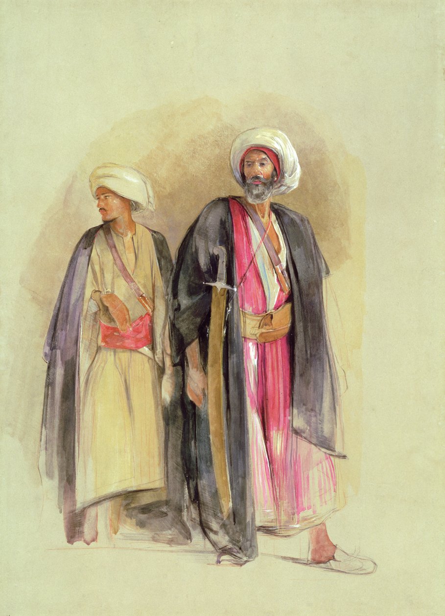 الشيخ حسين من جبل طور وابنه ، 1842-43 (مرحاض ، غواش ، طباشير وجرافيت على ورق) بواسطة جون فريدريك لويس
