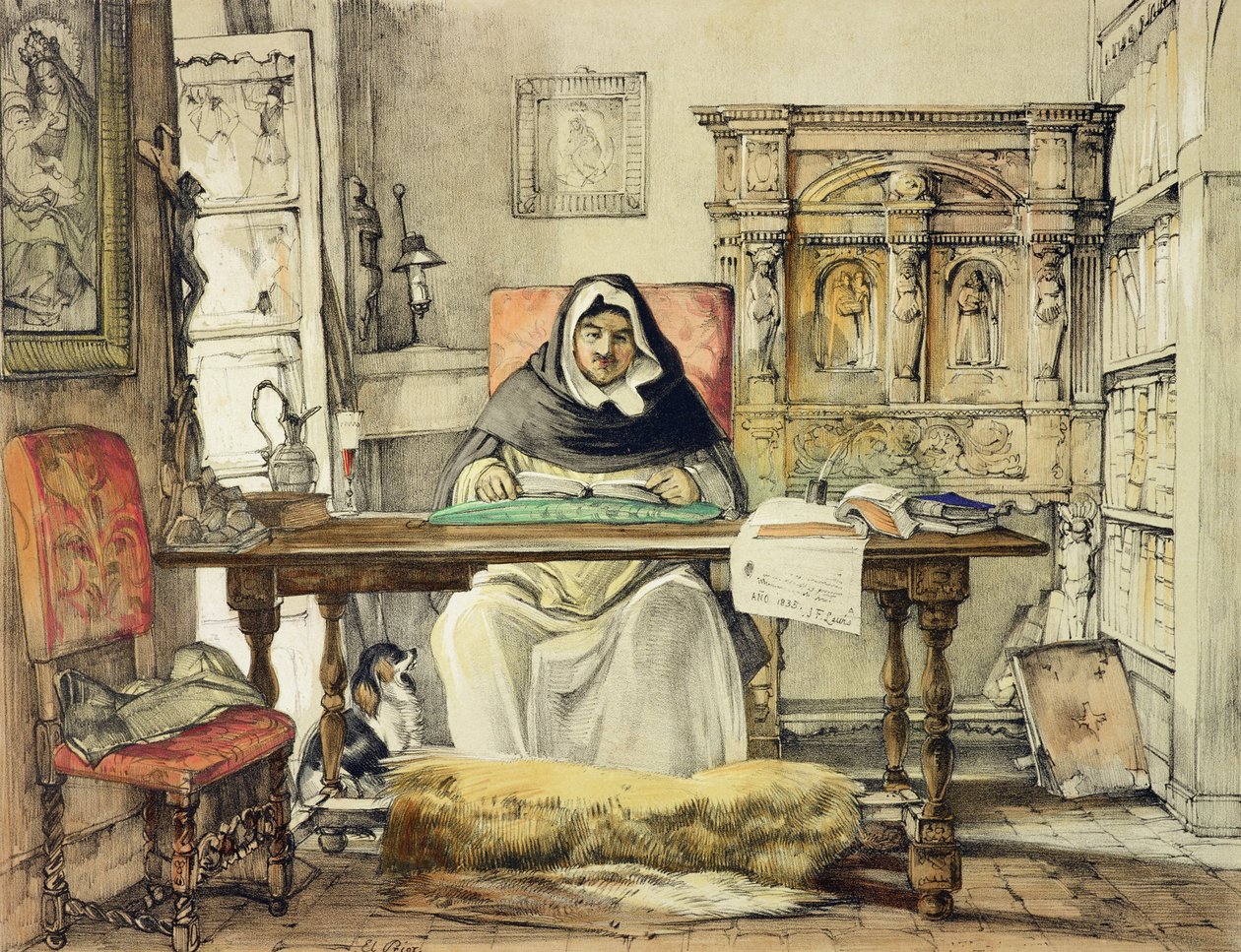 السابقة ، من "اسكتشات إسبانيا" ، نقشها تشارلز جوزيف هولمانديل (1789-1850) ، نشرت عام 1836 بواسطة جون فريدريك لويس