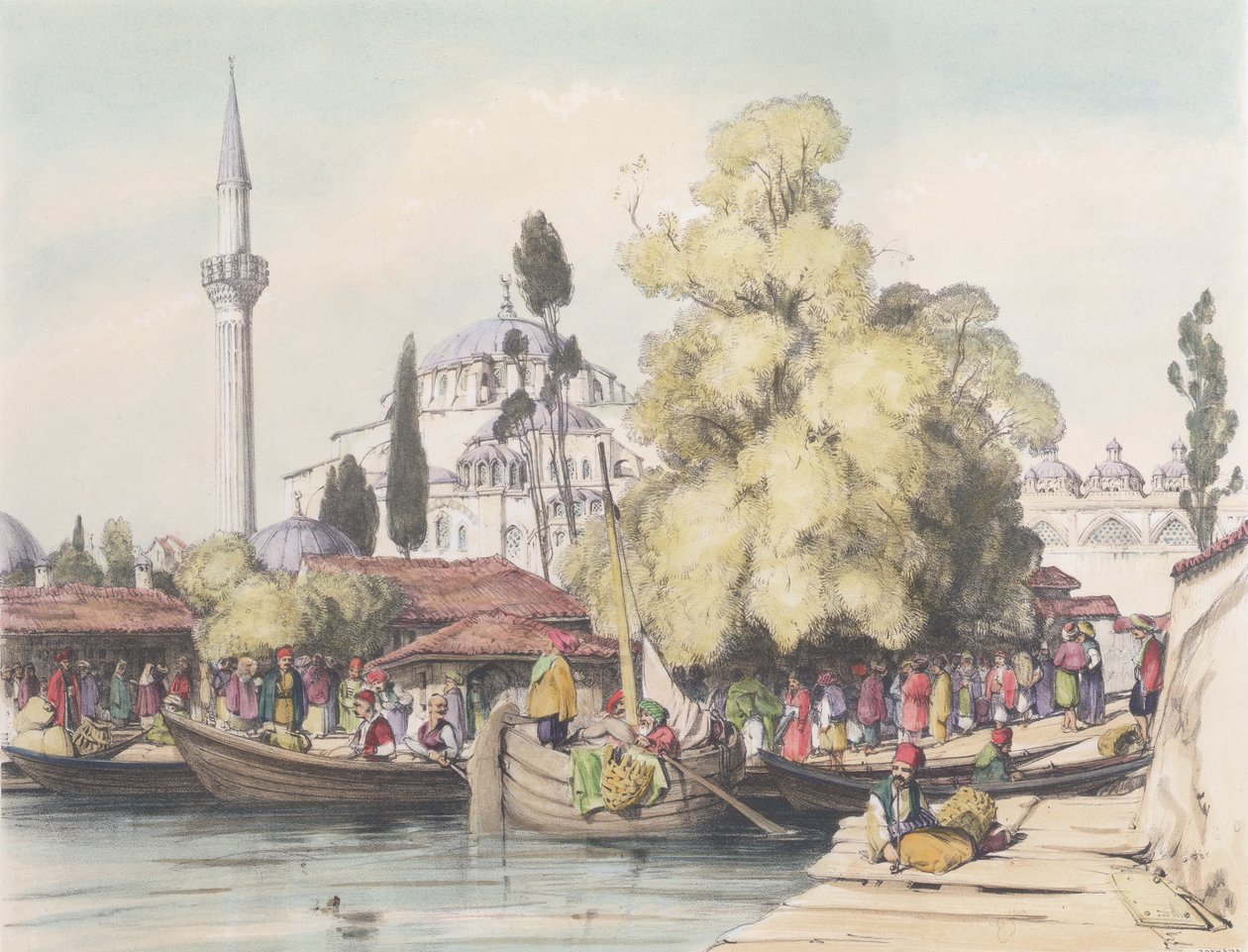 توفانا ، اللوحة 15 من "رسوم القسطنطينية" ، نقشها الفنان ، الحانة. 1838 بواسطة جون فريدريك لويس
