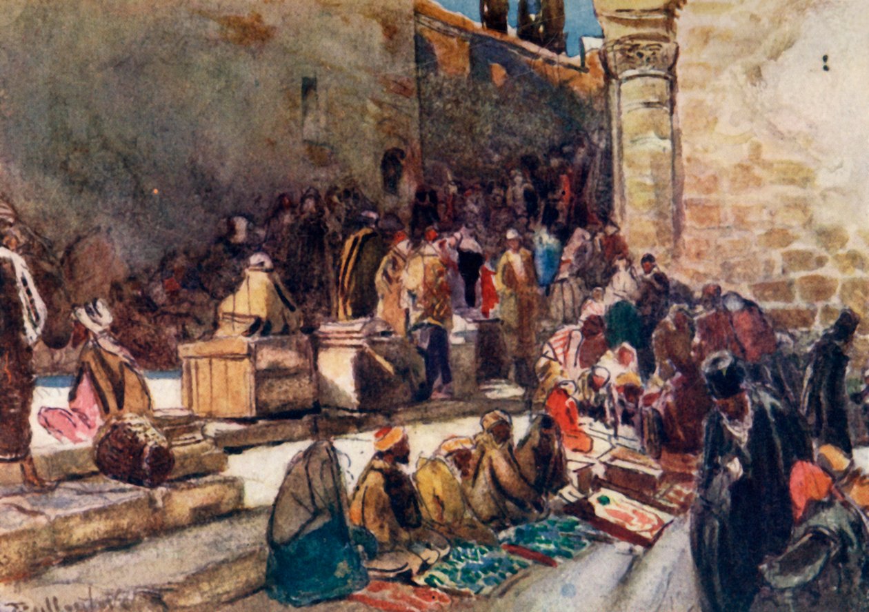 مدخل الفناء لكنيسة القيامة. - القدس 1902. بواسطة جون فوليلوف