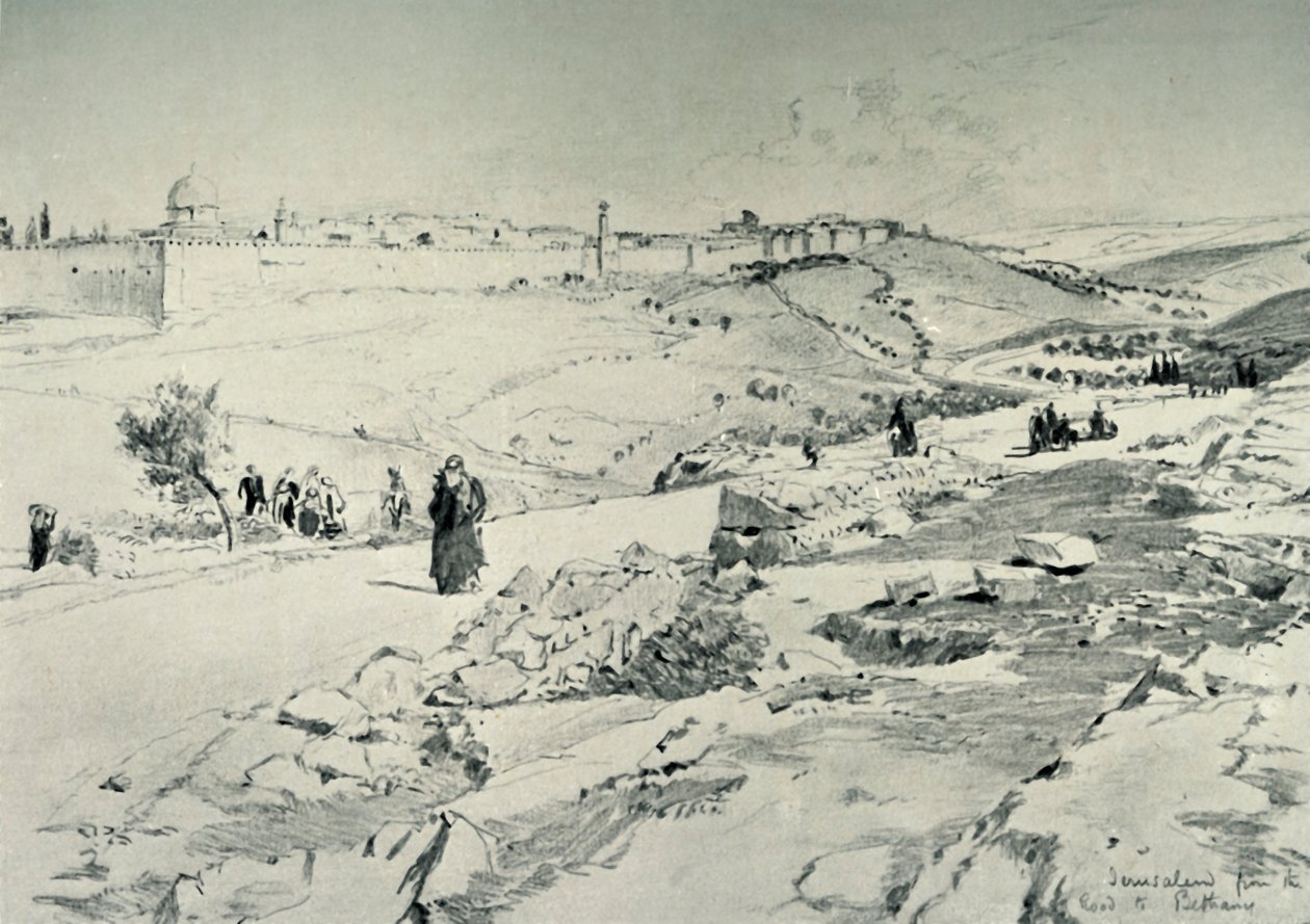 القدس ، مع الطريق من بيت عنيا ، 1902. بواسطة جون فوليلوف