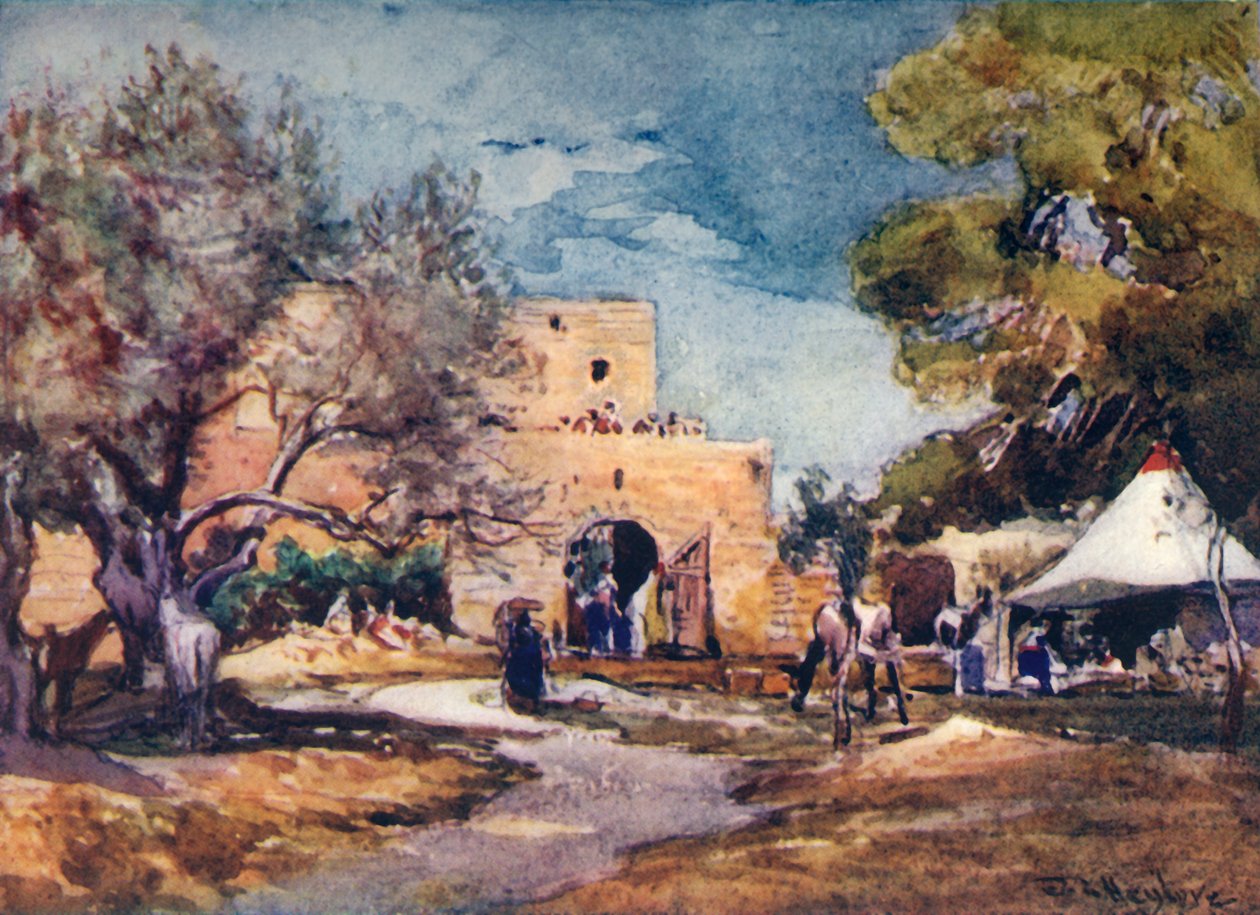 مبنى من القرون الوسطى خارج الجدار الشمالي للقدس ، 1902. بواسطة جون فوليلوف