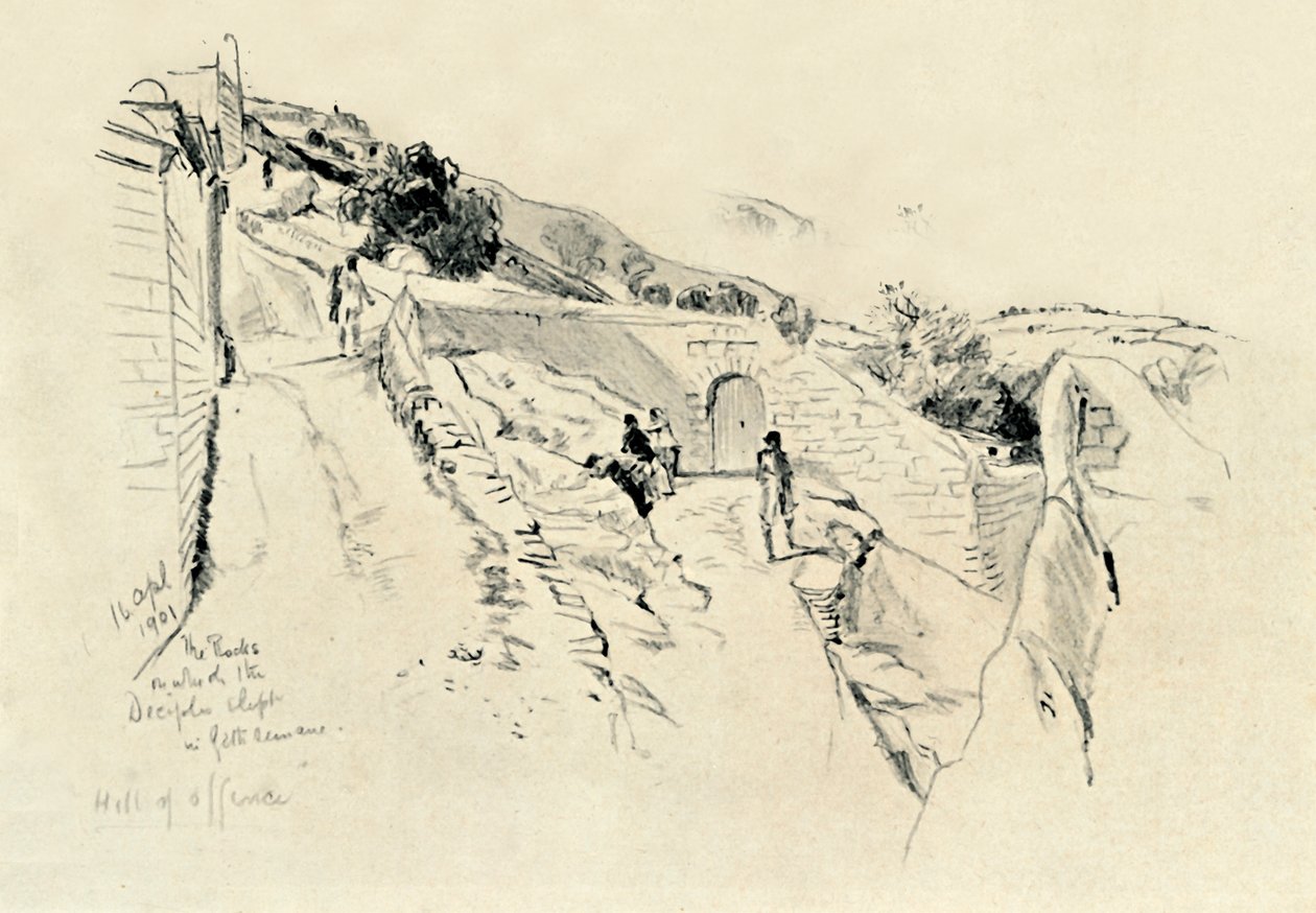 على جبل الزيتون ، حيث نام التلاميذ خلال العذاب في الحديقة ، 1902. بواسطة جون فوليلوف