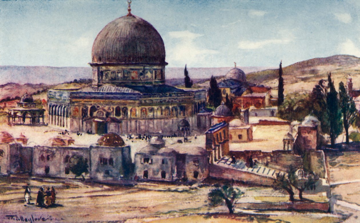 قبة الصخرة من ثكنات بالقرب من برج أنطونيا ، 1902. بواسطة جون فوليلوف