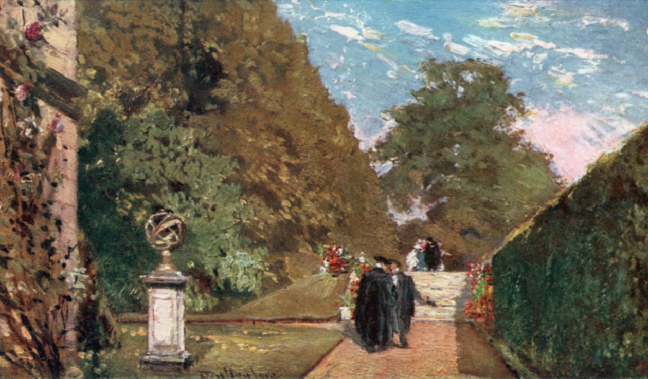 حديقة الزملاء، كلية ميرتون (طباعة حجرية ملونة) بواسطة جون فوليلوف