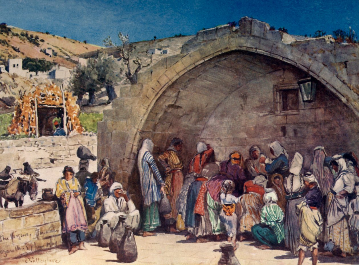 ينبوع العذراء في الناصرة ، 1902. بواسطة جون فوليلوف