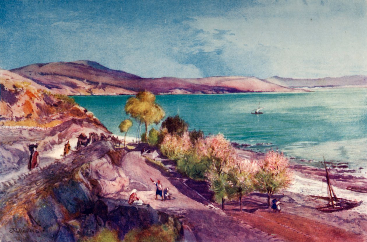 بحيرة الجليل ، تطل شمالاً من طبريا ، 1902. بواسطة جون فوليلوف