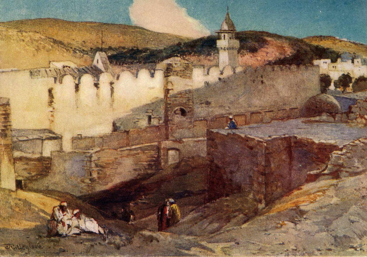 المسجد في الخليل فوق مغارة المكفولة ، 1902. بواسطة جون فوليلوف