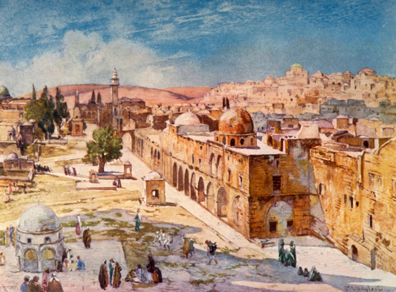 الجانب الغربي من منطقة المعبد من الثكنات بالقرب من موقع برج أنطونيا ، 1902. بواسطة جون فوليلوف